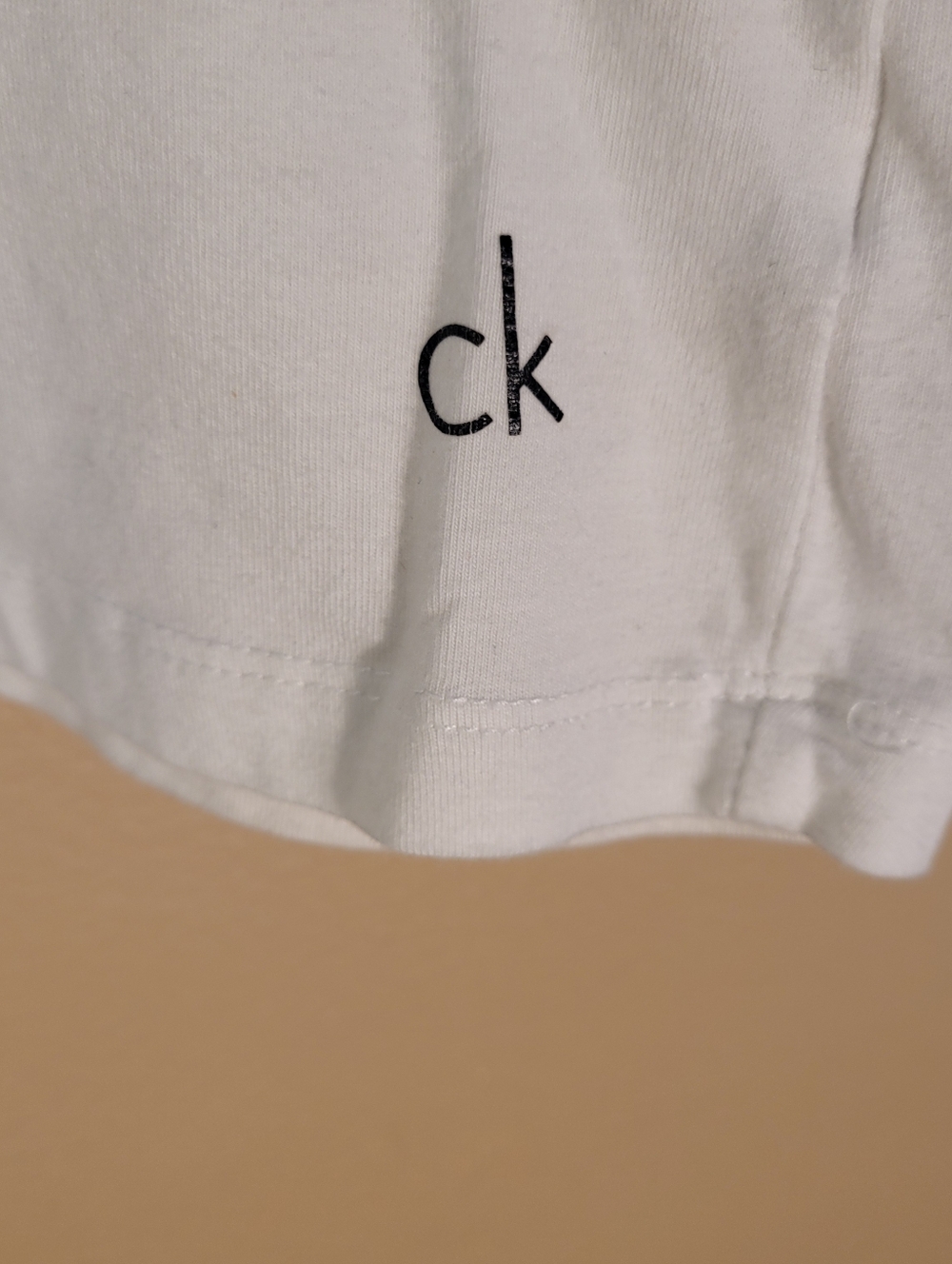 Calvin Klein White Classic V Neck Tshirt - Picture 3 of 4